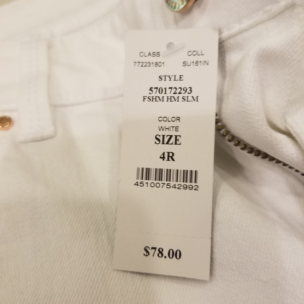 White House Black Market 4R Slim Cut White Denim - Picture 2 of 8